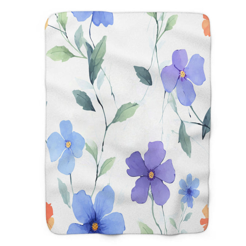 Wildflower Blooms - Couverture de qualité supérieure 1 pièce, Lit simple