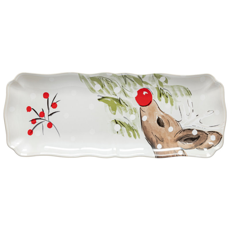Deer Friends Stoneware Platter