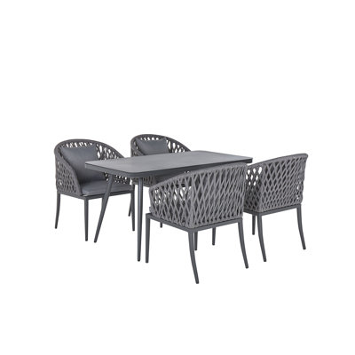 Harlem 4 Seater Dining Set with Cushions