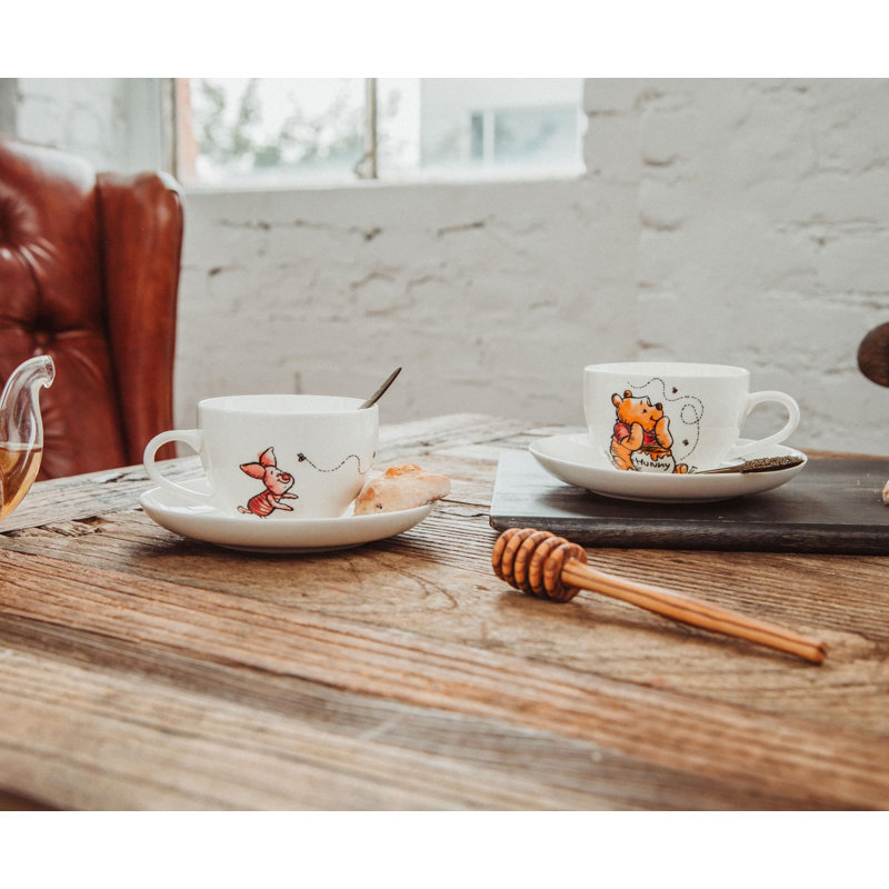 Ensemble de tasse à thé et soucoupe 4 pièces Disney Winnie The Pooh Bone China