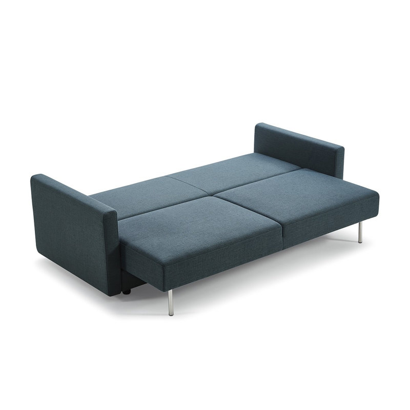 Canapé-lit à longs accoudoirs vert bleu de 88 po avec espace de rangement