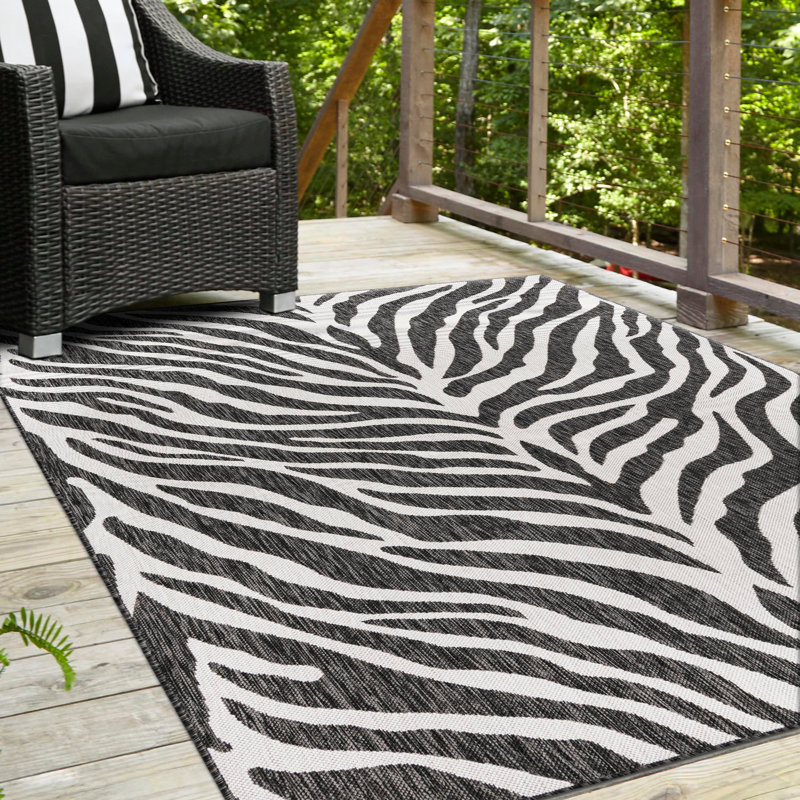 Tapis intérieur / extérieur blanc Phocas, Rectangle 7 pi 10 po x 11 pi