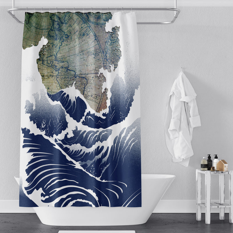 Rideau de douche Ocean Waves, H 93 po x l 70 po