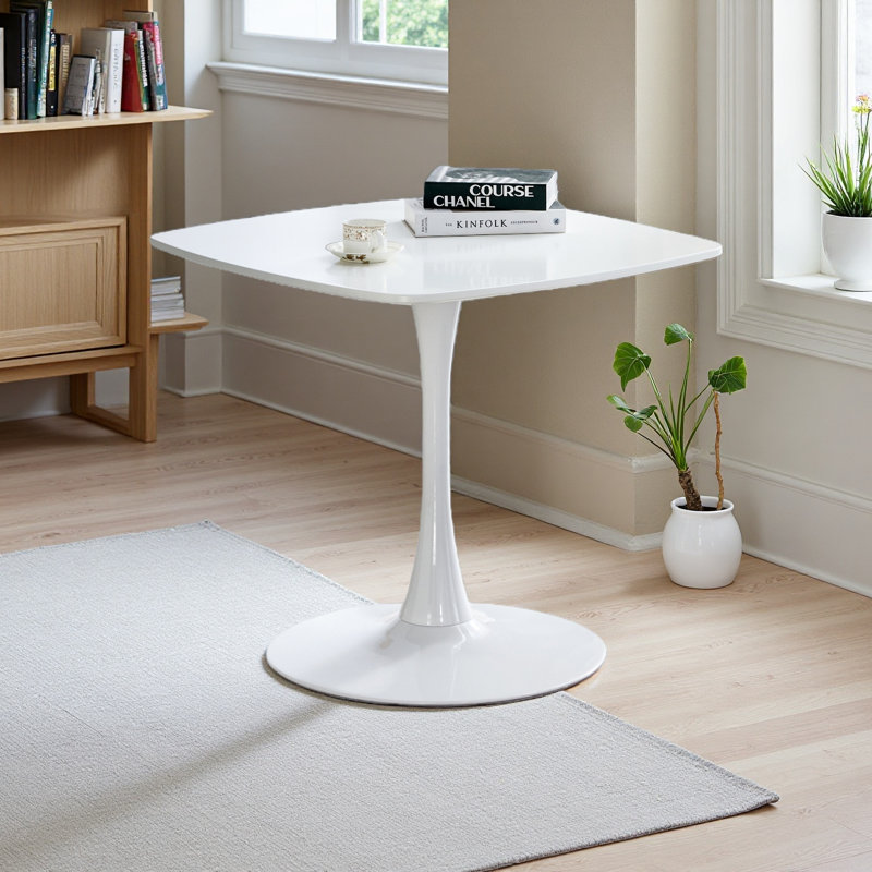 23.62 Inch Dining Table, Matte White
