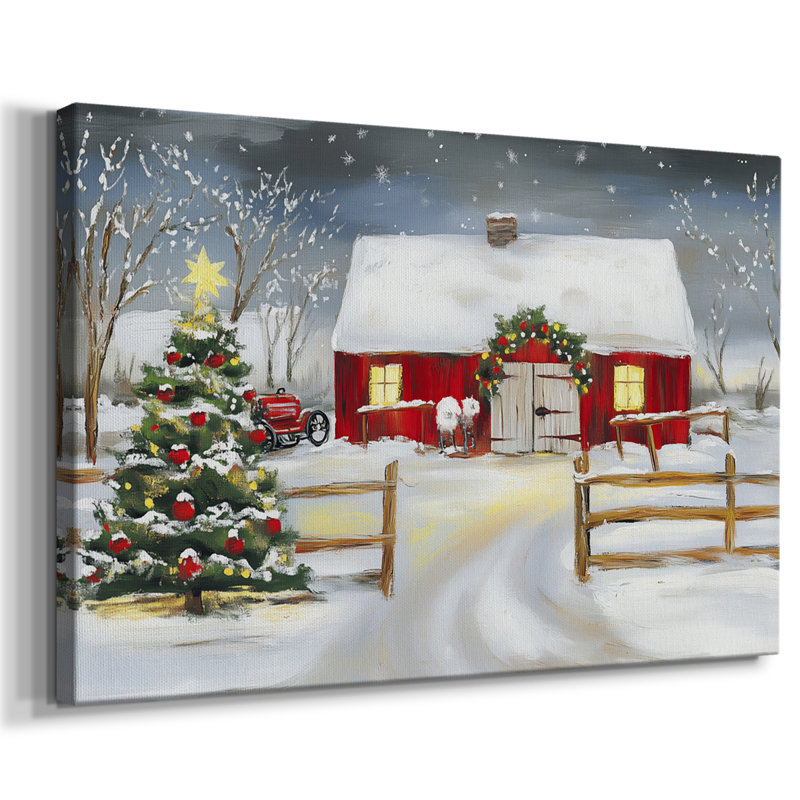 Art de Noël des Fêtes de Noël III - Toile tendue avec châssis - Cxxxi, H 16 po x l 24 po