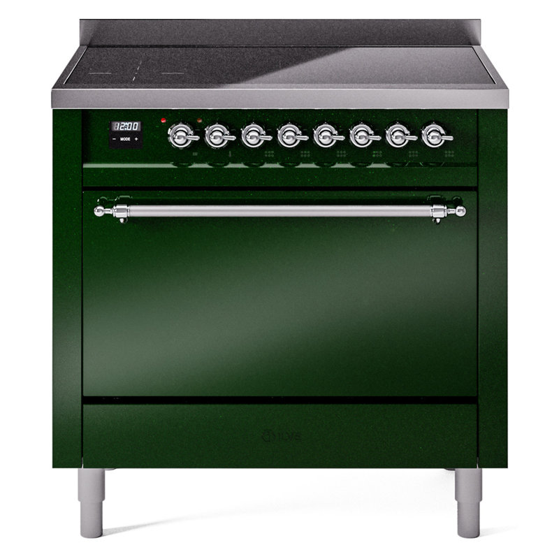 ILVE Nostalgie II 36 in Induction Range, Emerald Green/Chrome