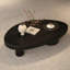 Table basse triangulaire rétro en bois massif noir-162368182-162368183