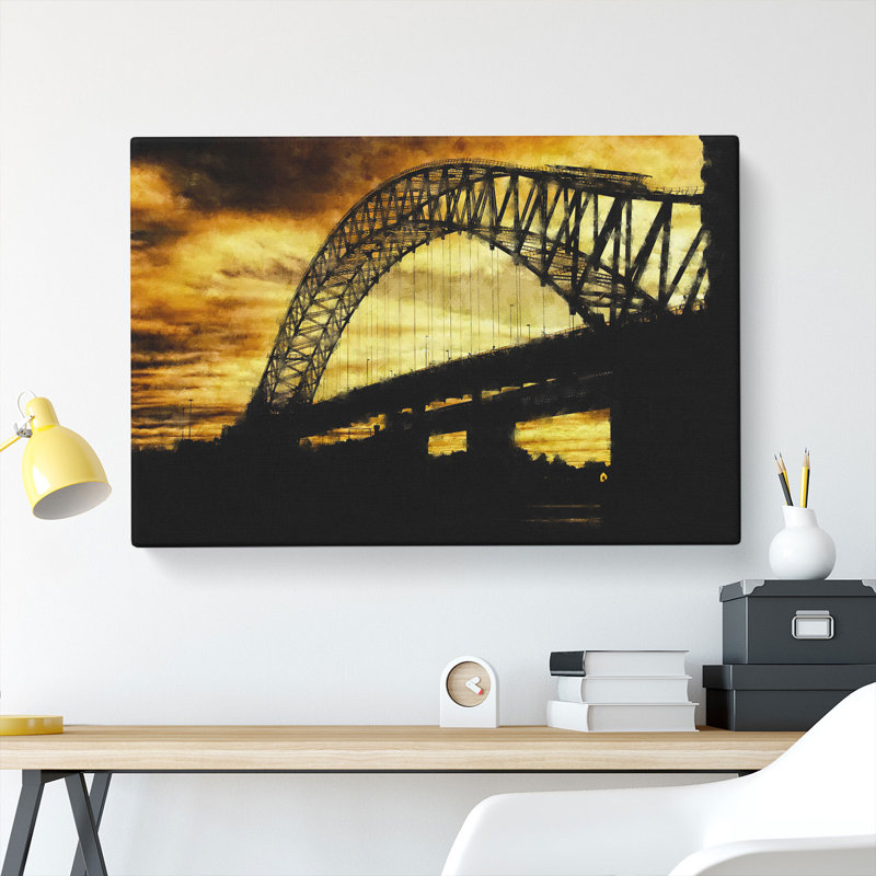 Silver Jubilee Bridge in Manchester - Wrapped Canvas, 50cm H x 76cm W x 3cm D