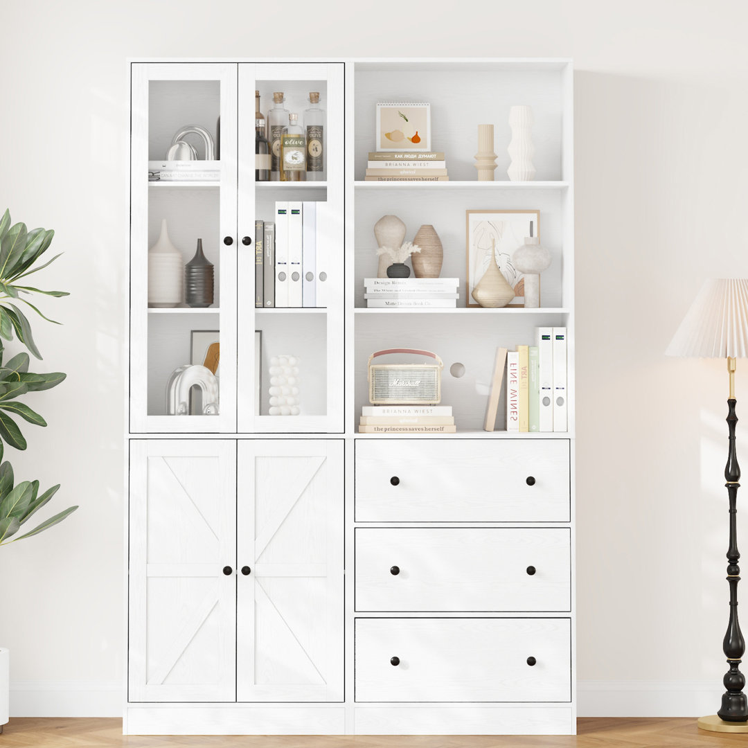 70.9'' H Book Cabinet Storage Bookcase Set Latitude Run® 