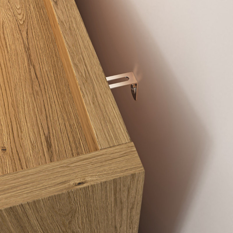 Commode moderne en bois à 4 tiroirs avec poignées dorées