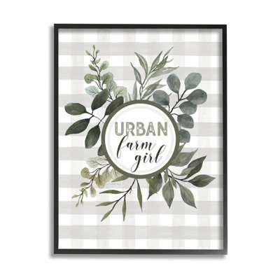 «Urban Farm Girl Expression Botanical Branches Soft Plaid», impression