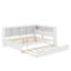 Lit de jour double en bois avec couchette, tablette de rangement et ports de chargement USB-44246821