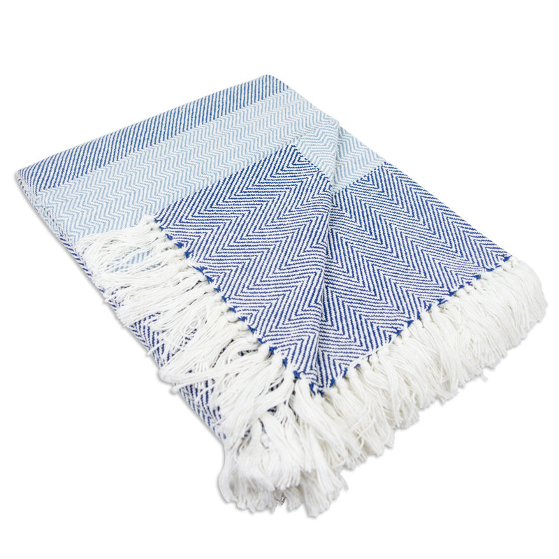  Jeté en coton Slub, Bleu