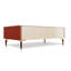 Table basse rectangulaire en faux marbre avec rangement, table basse française crème avec 4 tiroirs, garniture en cuir de selle pour le salon