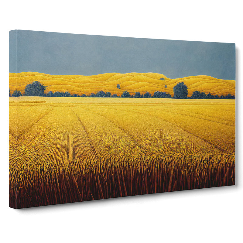 Head Turning Wheat Field - Wrapped Canvas, 40cm H x 60cm W x 3cm D