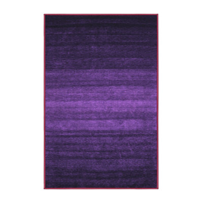 Tapis abstrait en laine et polyester tissé à la machine à motif abstrait en mauve