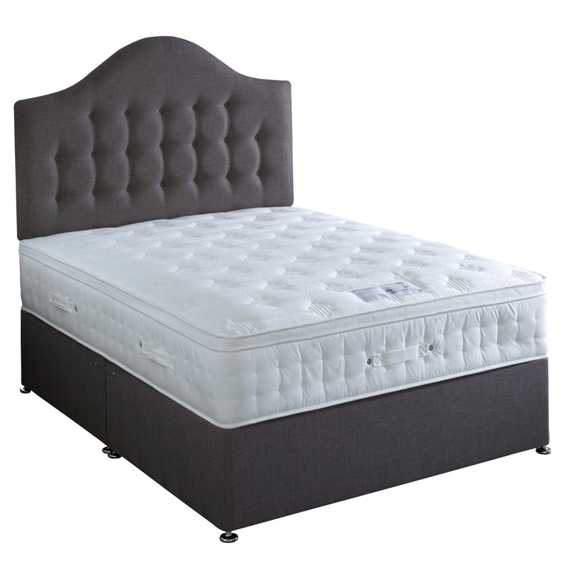 Newson Upholstered UK King - DE 150 X 200 Cm Bed with Mattress, Small Single (2'6), 2 Drawers, Slate