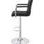 Chaise de bar élégante et réglable - noir, assise, rembourrage en mousse, gris, hauteur pour polyvalence Tabouret contemporain avec accoudoirs et finition, hauteur, base piédestal stable