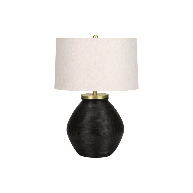 Lampe de table contemporaine et moderne, Noir, Doré / ivoire