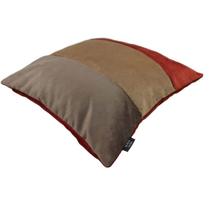 Slayton Patchwork Square Cushion, Red/Caramel/Brown, 60 x 60cm