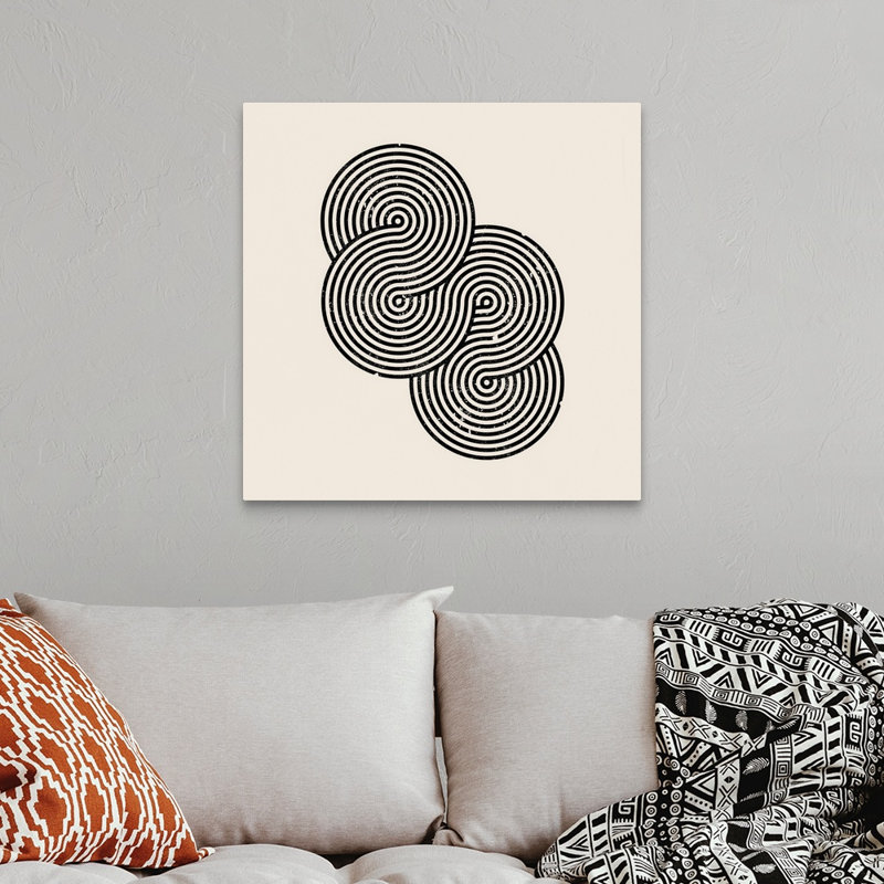 " RetroGeo - Swirls II ", Wrapped Canvas, 30" H x 30" W x 1.25" D