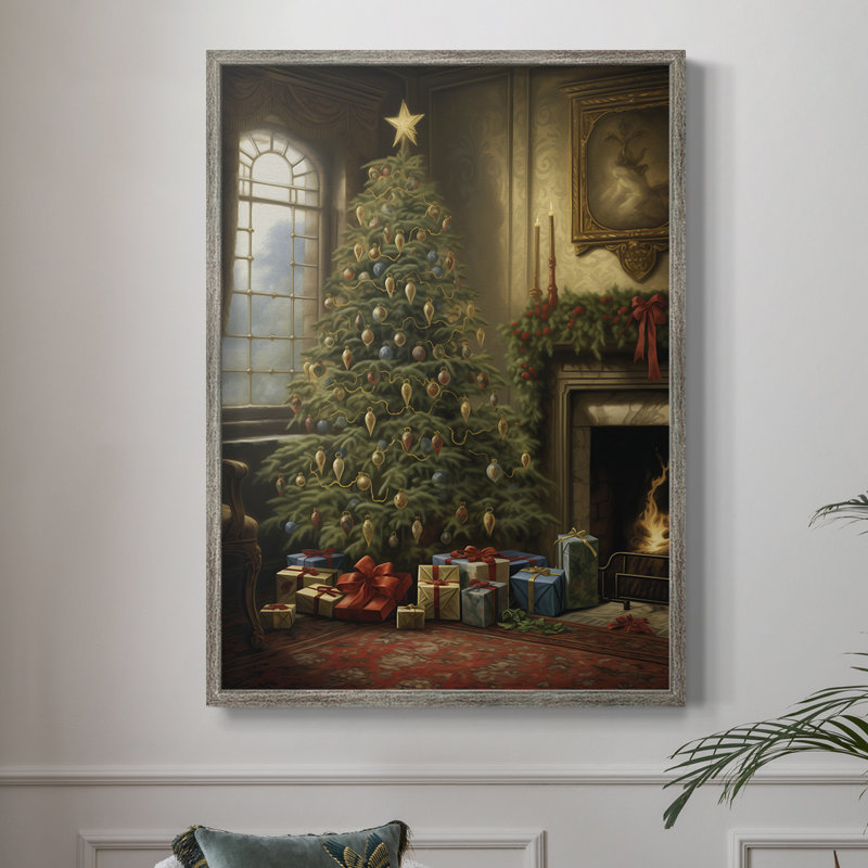 «Christmas Holiday Art», reproduction encadrée en bois massif, H 11 po x l 9 po