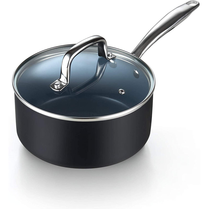10-Piece Gray Nonstick Aluminum Cookware Set with Utensils