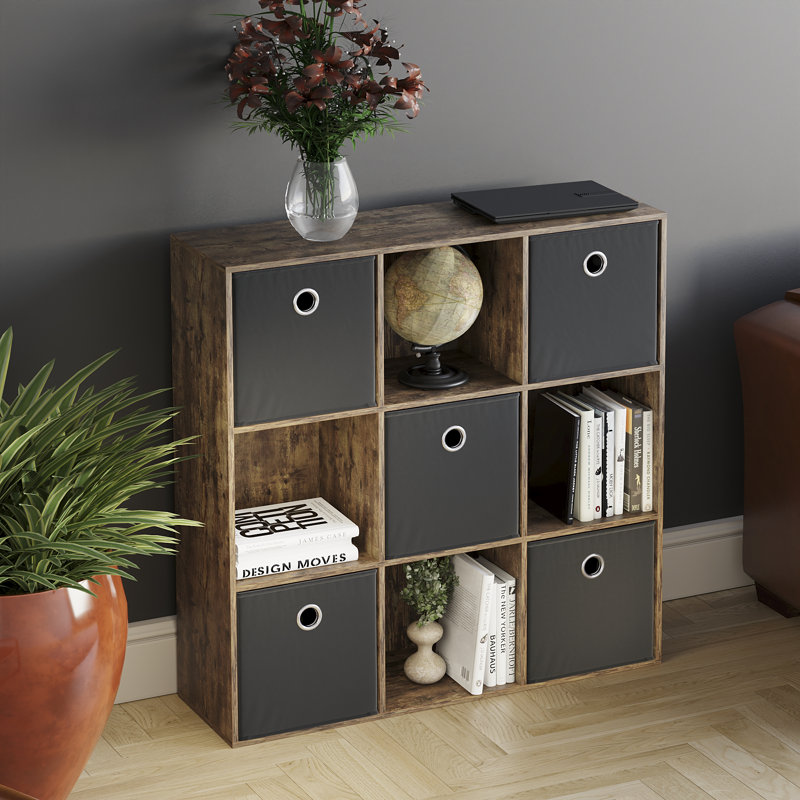 Westwind 96.5cm H x 96.5cm W Bookcase, Dark Wood/Black