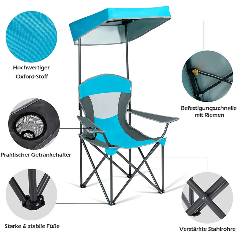 Hundo Folding Camping Chair, Blue