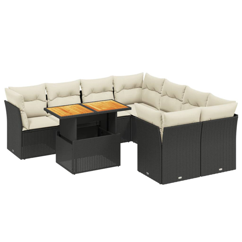 Vidaxl Garden Sofa Set Black
