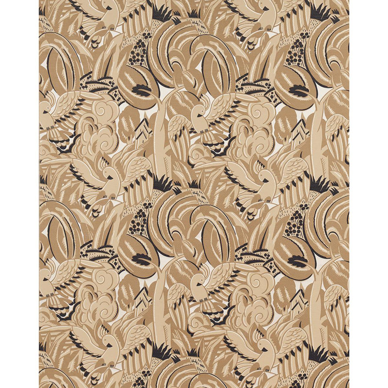 Parrots Moderne Fabric, Sandstone