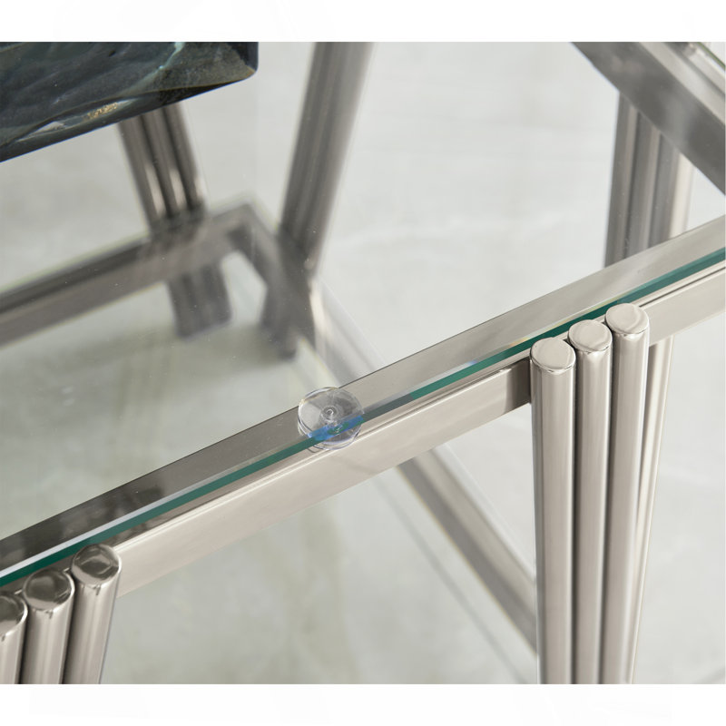 20 Inch Square End Table, Silver