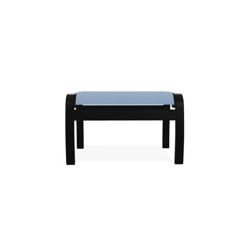 Repose-pieds d'extérieur avec coussin Askar, Noir texturé, Ciel 42D