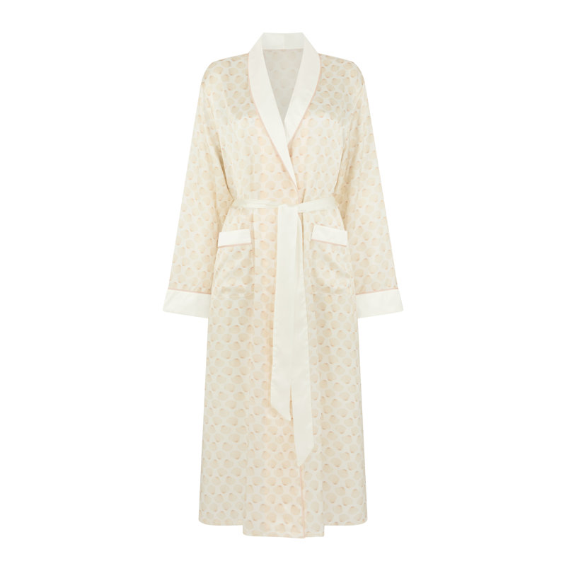 Silk Dressing Gown Seashell, L