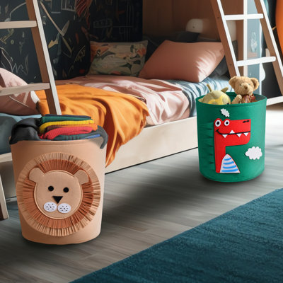 Two Pack BUNDLE Kids Animal Baskets 13.78" X 14.57"