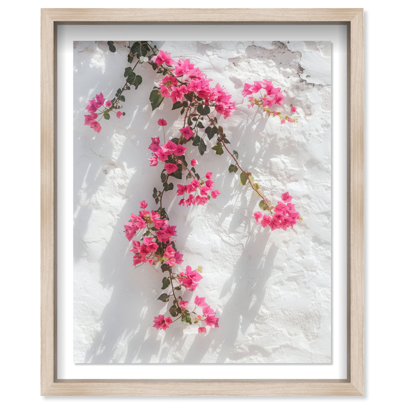 Santorini Blush Shadowbox Buildings & Cityscapes Print by Oliver Gal, Black Frame, 16 x 20, 21.5"H x 25.5"W
