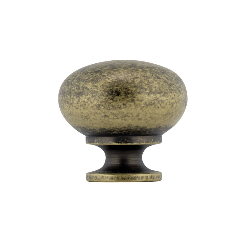 Expression 1 1/4" Diameter Mushroom Knob, Burnished Brass