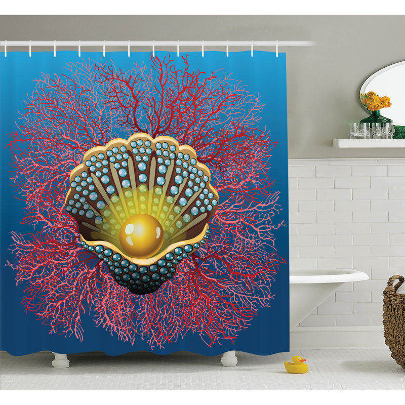 Shower Curtain with Hooks Included, 84" H x 69" W