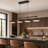 4-Head Modern Dimmable Integrated LED Linear Kitchen Island Pendant