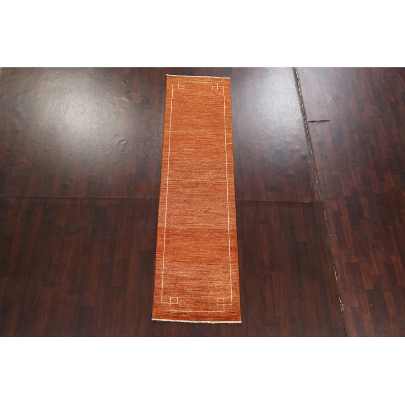 Tapis de couloir oriental orange Gabbeh 3 x 10