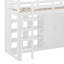 Wood Twin Size Loft Bed With Wardrobe, Storage Shelves, Slide And LED