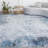 Blue/White Machine Washable Modern Abstract Polyester Area Rug-78689035