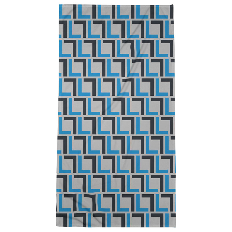 Bath Towel, Silver/Carolina Blue/Black