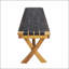 Banc d'extérieur en bois d'acacia Banff avec armature en corde complexe et structure en X, solution de siège durable et élégante