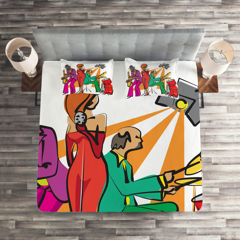 Music Coverlet, King Bedspread + 2 Shams