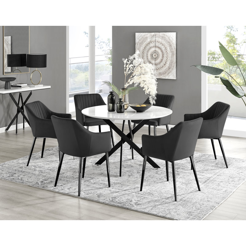 Ensemble repas pour 6 personnes Aashif, Noir