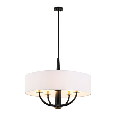 Patchwork 5-Light Pendant - Black/Satin Brass