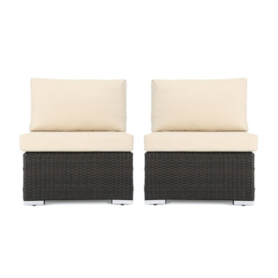 Hastyer Wicker Outdoor Armless Lounge Chair
