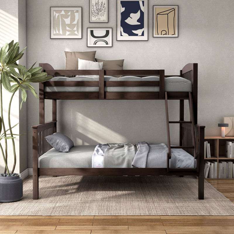 Kearie Twin over Full Standard Bunk Bed, Dark Brown