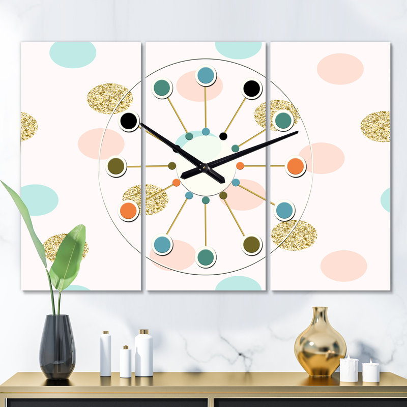 Horloge murale surdimensionnée chic iii Mid-Century